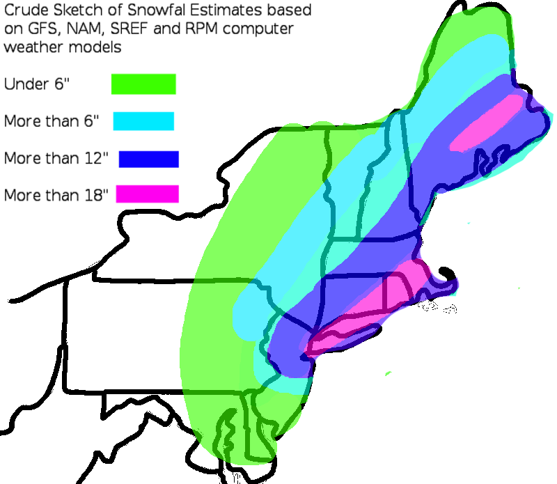 Timeline New York City and Boston blizzard NickelBlock Forecasting