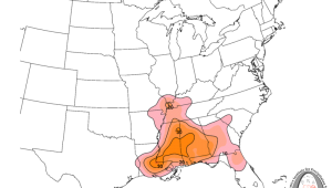 CIPS Analogs showing percent chance of at least one tornado report
