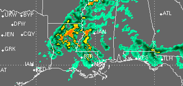 Estimated radar for Thursday afternoon